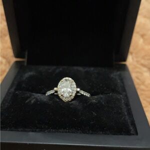 Elegant Silver and Gold Women's Engagement Ring
